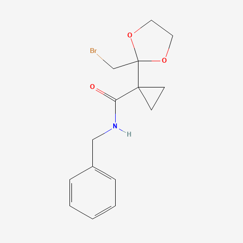 1-[2-(Bromomethyl)-1,3-dioxolan-2-yl]-N-(phenylmethyl)cyclopropanecarboxamide (CAS: 147011-41-4) - Related Chemical Product