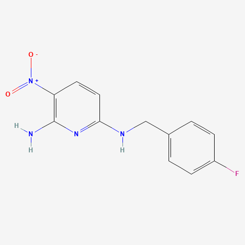 2-AMINO-3-NITRO-6-(4‘-FLUORBENZYLAMINO)-PYRIDINE SPECIALITY CHEMICALS (CAS: 33400-49-6) - Chemical Structure and Molecular Formula 