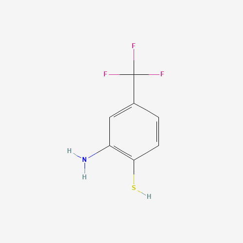 2-AMINO-4-(TRIFLUOROMETHYL)THIOPHENOL3-AMINO-4-MERCAPTOBENZOTRIFLUORIDE (CAS: 19406-49-6) - Chemical Structure and Molecular Formula 