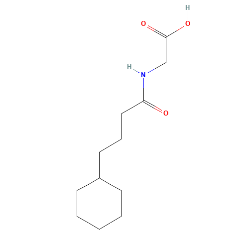 N-CYCLOHEXANEBUTYRYL GLYCINE (CAS: 132422-42-5) - Chemical Structure and Molecular Formula 