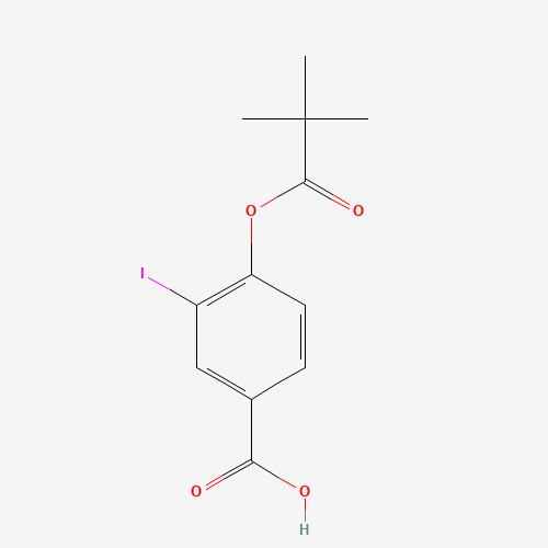 3-iodo-4-(pivaloyloxy)benzoic acid (CAS: 1131614-76-0) - Chemical Structure and Molecular Formula 
