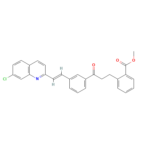 Methyl [E]-2-[3-[3-[2-(7-Chloro-2-quinolinyl)ethenyl]phenyl]-3-oxopropyl]benzoate (CAS: 133791-17-0) - Chemical Structure and Molecular Formula 
