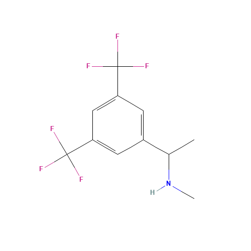 N-Methyl-1-[3,5-bis(trifluoomethyl)phenyl]ethylamine (CAS: 290297-43-7) - Chemical Structure and Molecular Formula 
