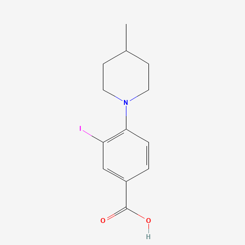 3-iodo-4-(4-methylpiperidin-1-yl)benzoic acid (CAS: 1131614-58-8) - Chemical Structure and Molecular Formula 
