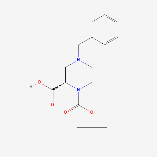 4-BENZYL-PIPERAZINE-1,2-DICARBOXYLIC ACID 1-TERT-BUTYL ESTER HYDROCHLORIDE (CAS: 898282-25-2) - Chemical Structure and Molecular Formula 