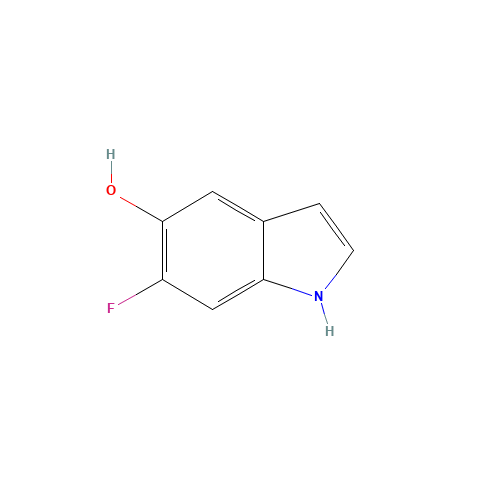 1H-Indol-5-ol,6-fluoro-(9CI) (CAS: 288386-15-2) - Chemical Structure and Molecular Formula 