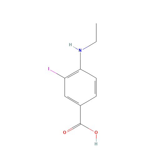 4-(ethylamino)-3-iodobenzoic acid (CAS: 1131588-04-9) - Chemical Structure and Molecular Formula 