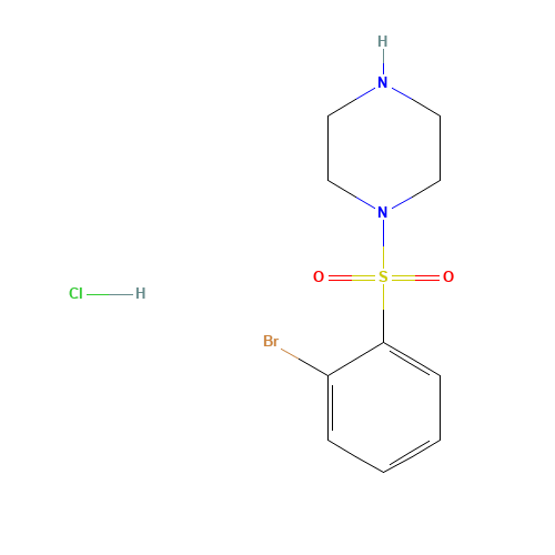 4-(2-BROMO-BENZENESULFONYL)-PIPERAZINE HYDROCHLORIDE (CAS: 864759-56-8) - Chemical Structure and Molecular Formula 