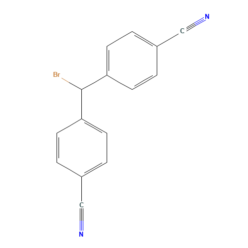 4,4'-(1-BROMOMETHYL) BIS-BENZONITRILE (CAS: 69545-39-7) - Chemical Structure and Molecular Formula 
