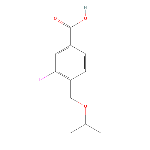 3-iodo-4-(isopropoxymethyl)benzoic acid (CAS: 1131614-21-5) - Chemical Structure and Molecular Formula 