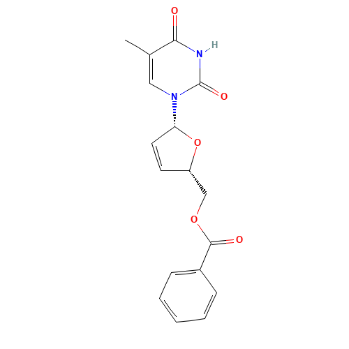 [(2S,5R)-5-(5-methyl-2,4-dioxo-pyrimidin-1-yl)-2,5-dihydrofuran-2-yl]methyl benzoate (CAS: 122567-97-9) - Related Chemical Product