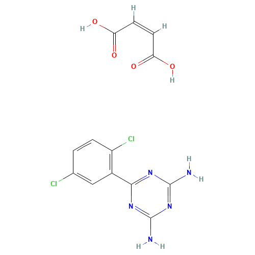 6-(2,5-Dichlorophenyl)-1,3,5-triazine-2,4-diamine maleate (CAS: 57381-28-9) - Chemical Structure and Molecular Formula 