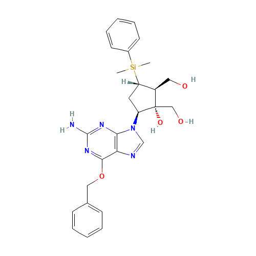 [(1S,2S,3S,5S)-5-[2-Amino-6-(benzyloxy)-9H-purin-9-yl]-3-[dimethyl(phenyl)silyl]-1-hydroxycyclopentane-1,2-diyl]dimethanol (CAS: 701278-05-9) - Related Chemical Product