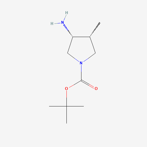 (3R,4R)-tert-butyl 3-amino-4-methylpyrrolidine-1-carboxylate (CAS: 1152110-80-9) - Chemical Structure and Molecular Formula 