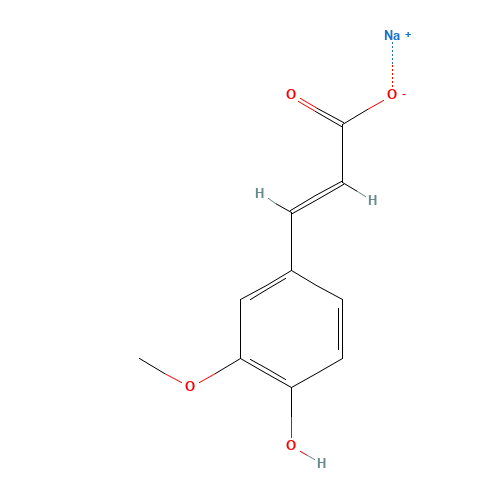 Sodium ferulic (CAS: 24276-84-4) - Chemical Structure and Molecular Formula 