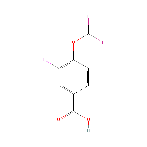 4-(difluoromethoxy)-3-iodobenzoic acid (CAS: 1131588-14-1) - Chemical Structure and Molecular Formula 