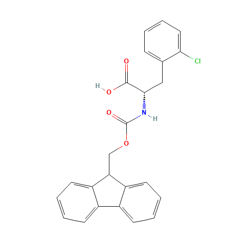FMOC-L-2-Chlorophe (CAS: 198560-41-7) - Chemical Structure and Molecular Formula 