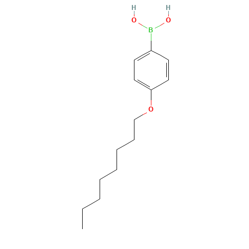 4-(N-OCTYLOXY)BENZENEBORONIC ACID (CAS: 121554-09-4) - Chemical Structure and Molecular Formula 