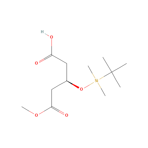(3R)-3-(tert-Butyldimethylsilyl)oxypentanedioate-1-methyl monoester (CAS: 109744-49-2) - Chemical Structure and Molecular Formula 