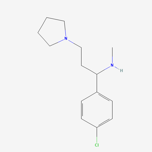 [1-(4-CHLORO-PHENYL)-3-PYRROLIDIN-1-YL-PROPYL]-METHYL-AMINE (CAS: 672309-97-6) - Chemical Structure and Molecular Formula 