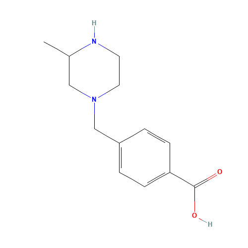 1-(4-carboxyphenyl methyl)-3-methyl piperazine (CAS: 1131623-09-0) - Chemical Structure and Molecular Formula 