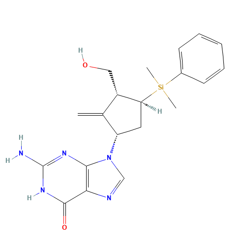 2-Amino-9-[(1S,3R,4S)-4-(dimethylphenylsilyl)-3-(hydroxymethyl)-2-methylenecyclopentyl]-1,9-dihydro-6H-purin-6-one (CAS: 701278-07-1) - Related Chemical Product