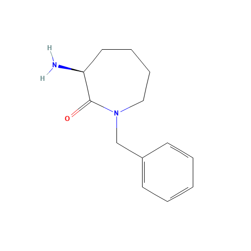 (S)-3-AMINO-1-BENZYL-AZEPAN-2-ONE (CAS: 209983-91-5) - Chemical Structure and Molecular Formula 