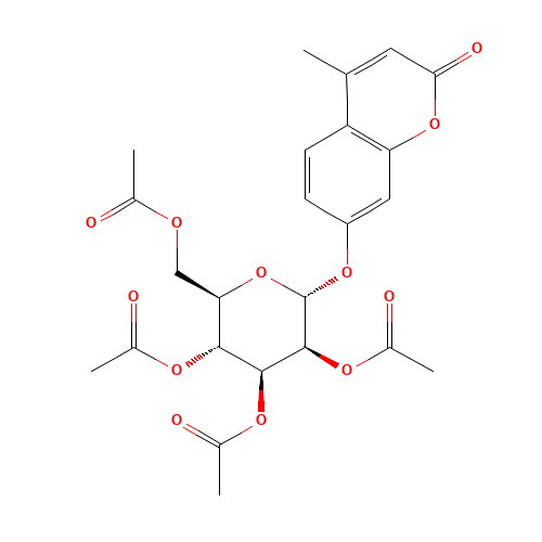 4-Methylumbelliferyl2,3,4,6-tetra-O-acetyl-a-D-mannopyranoside (CAS: 28541-71-1) - Chemical Structure and Molecular Formula 