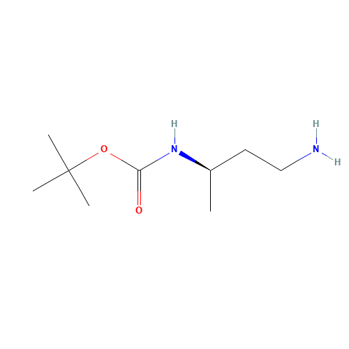 (R)-3-BOC-AMINO-BUTYLAMINE (CAS: 170367-69-8) - Chemical Structure and Molecular Formula 