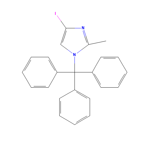 2-METHYL-4-IODO-1-TRITYLIMIDAZOLE (CAS: 157255-72-6) - Chemical Structure and Molecular Formula 