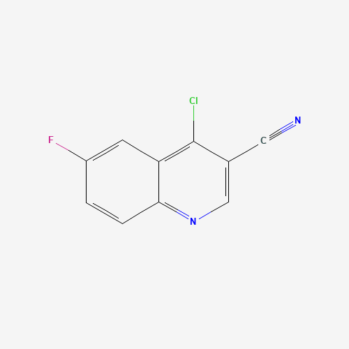 4-CHLORO-6-FLUORO-QUINOLINE-3-CARBONITRILE (CAS: 886362-73-8) - Chemical Structure and Molecular Formula 