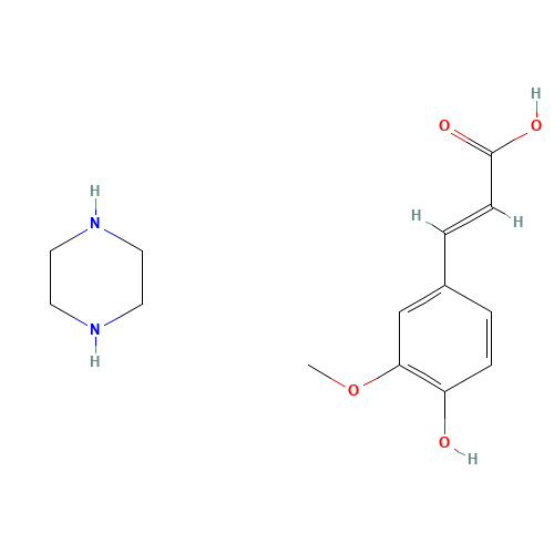 Piperazine ferulate (CAS: 171876-65-6) - Chemical Structure and Molecular Formula 
