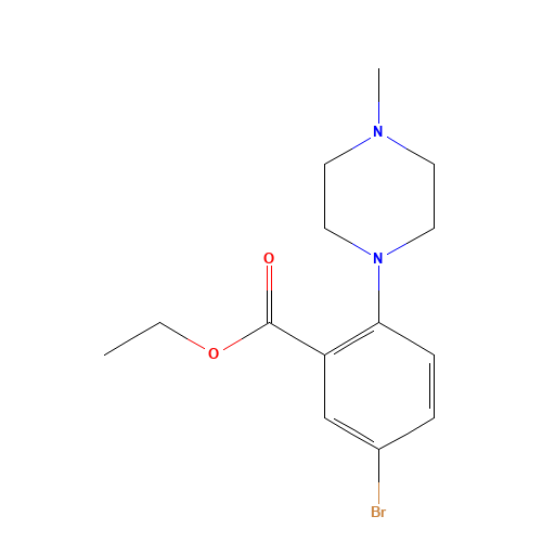 ethyl 5-bromo-2-(4-methylpiperazin-1-yl)benzoate (CAS: 1131587-82-0) - Chemical Structure and Molecular Formula 