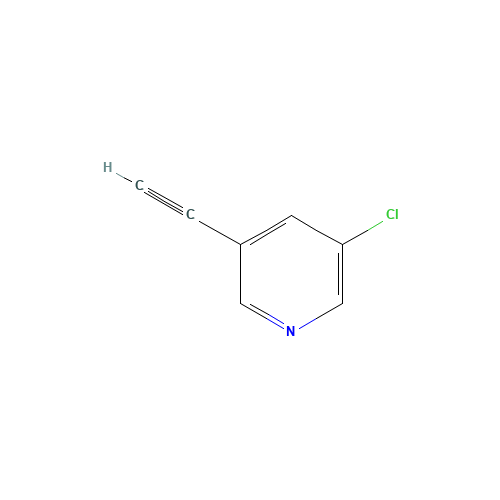 PYRIDINE,3-CHLORO-5-ETHYNYL (CAS: 329202-22-4) - Chemical Structure and Molecular Formula 