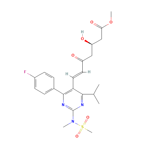 Methyl(+)-(3-R)-7-[4-(4-Fluorophenyl)-6-isopropyl-2-(N-methyl-N-methanesulfonylamino) pyrimidin-5-yl]-3-hydroxy-5-oxo-6(E)-heptenoate (CAS: 147118-39-6) - Related Chemical Product
