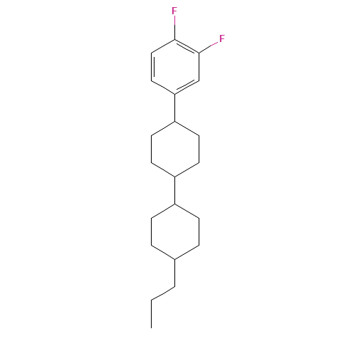 TRANS,TRANS-4-(3,4-DIFLUOROPHENYL)-4''-PROPYL-BICYCLOHEXYL (CAS: 82832-57-3) - Chemical Structure and Molecular Formula 