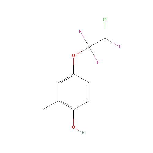 4-(2-CHLORO-1,1,2-TRIFLUOROETHOXY)-2-METHYL-PHENOL (CAS: 129670-05-9) - Chemical Structure and Molecular Formula 