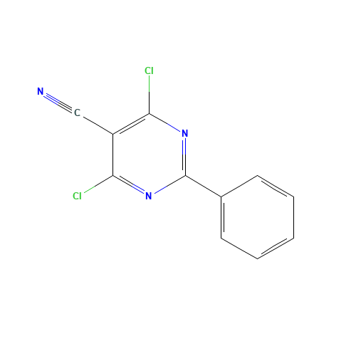 4,6-dichloro-2-phenylpyrimidine-5-carbonitrile (CAS: 35258-58-3) - Chemical Structure and Molecular Formula 