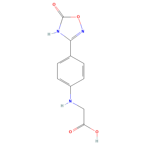 N-[4-(5-OXO-4,5-DIHYDRO-1,2,4-OXADIAZOL-3-YL)PHENYL]GLYCINE (CAS: 872728-82-0) - Chemical Structure and Molecular Formula 