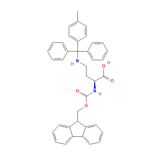 FMOC-DAB(MTT)-OH (CAS: 851392-68-2) - Chemical Structure and Molecular Formula 