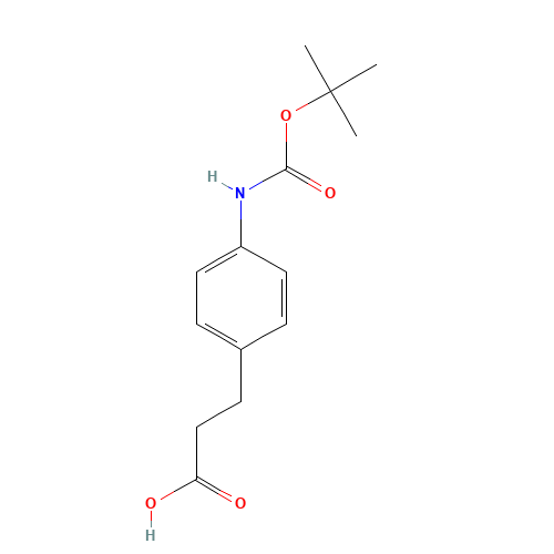 3-(4-TERT-BUTOXYCARBONYLAMINO-PHENYL)-PROPIONIC ACID (CAS: 149506-05-8) - Chemical Structure and Molecular Formula 