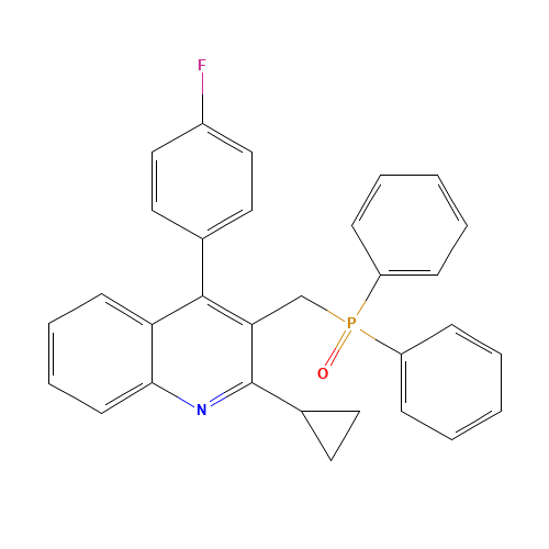 2-Cyclopropyl-3-[(diphenylphosphinyl)methyl]-4-(4-fluorophenyl)quinoline (CAS: 146578-99-6) - Chemical Structure and Molecular Formula 