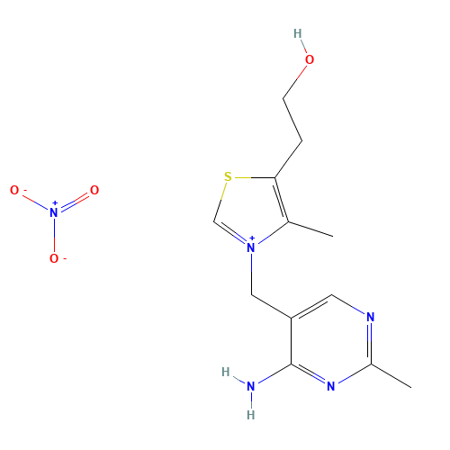 Thiamine nitrate (CAS: 532-43-4) - Chemical Structure and Molecular Formula 