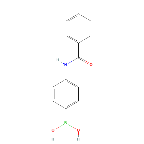 4-(BENZOYLAMINO)BENZENEBORONIC ACID (CAS: 397843-80-0) - Chemical Structure and Molecular Formula 