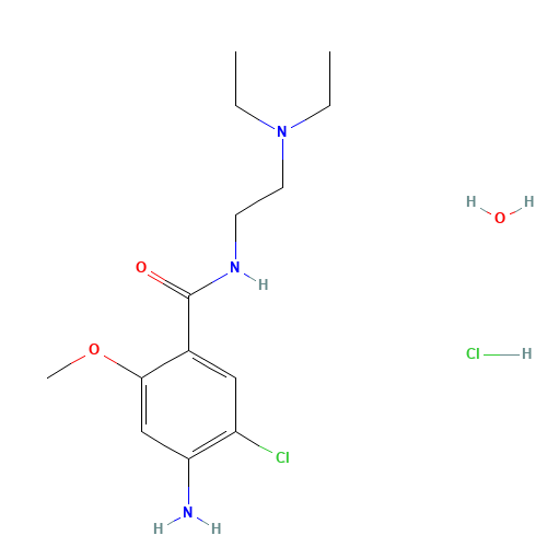 Metoclopramide hydrochloride (CAS: 54143-57-6) - Chemical Structure and Molecular Formula 