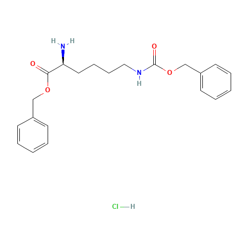 N6-Cbz-L-Lysine benzyl ester hydrochloride (CAS: 6366-70-7) - Chemical Structure and Molecular Formula 