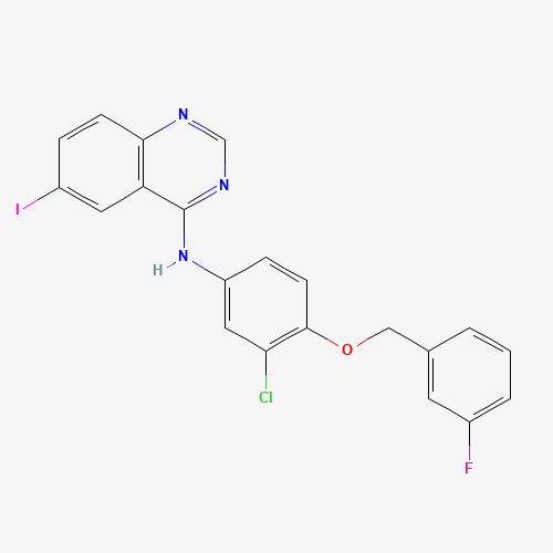 N-[3-Chloro-4-(3-fluorobenzyloxy)phenyl]-6-iodoquinazolin-4-amine (CAS: 231278-20-9) - Related Chemical Product