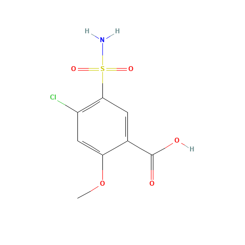 4-Chloro-2-methoxy-5-sulfamoylbenzoic acid (CAS: 14293-50-6) - Related Chemical Product