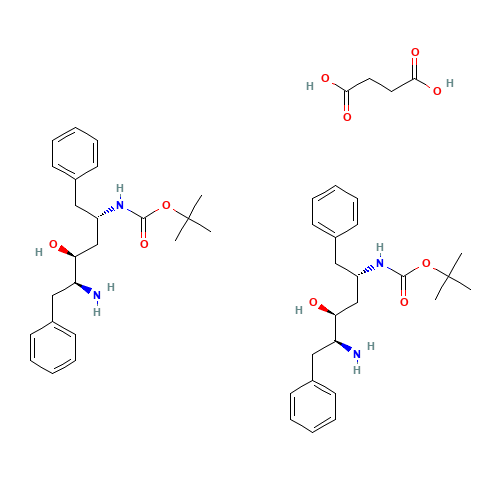 (2S,3S,5S)-5-tert-Butyloxycarbonylamino-2-amino-3-hydroxy-1,6-diphenylhexane succinate (CAS: 183388-64-9) - Related Chemical Product