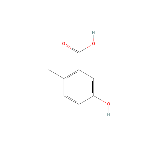 5-HYDROXY-2-METHYL-BENZOIC ACID (CAS: 578-22-3) - Chemical Structure and Molecular Formula 